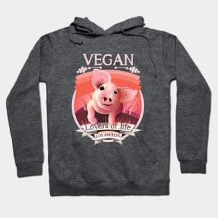 Vegan - Lovers of life. Los Angeles Vegan (light lettering) Hoodie